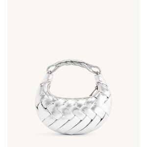 JW Pei Orla Weave Handbag Silver Faux Leather